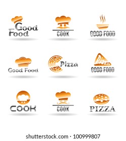 Set of food icons. Design elements for cafe and restaurant.