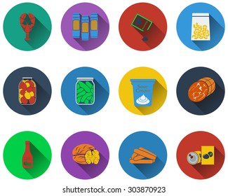 Set of food icons in flat design