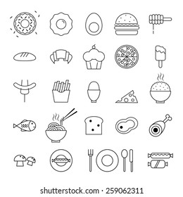 set of food icons set illustration