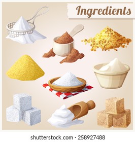 Set of food icons. Ingredients for cooking