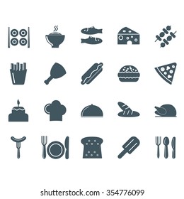 set  food icons line