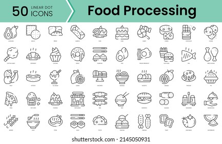 Set of food icons. Line art style icons bundle. vector illustration