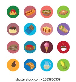 Set of food icons vector