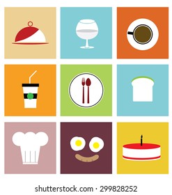 Set of food icons in vector.