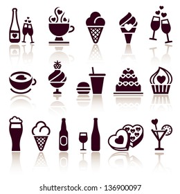 Set food icons, vector illustration