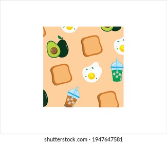 Set of food icons vector pattern 