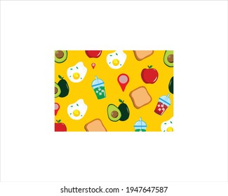 Set of food icons vector pattern 