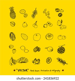 Set of food ingredients - vector illustrations