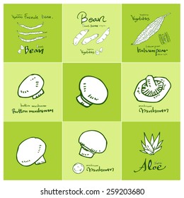 Set of food ingredients - vector illustrations