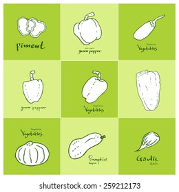 Set of food ingredients - vector illustrations