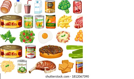 Set of food isolated illustration