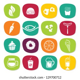 Set of food labels