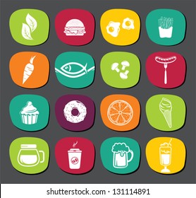Set of food labels