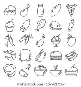 Set food line basic icons