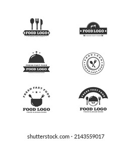 Set food logo template and badge vector