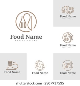 Set of Food logo template, Creative Food logo design vector, Food logo concepts