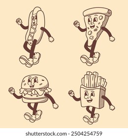 set of food mascot good for mascot design, brand design, logo design, etc