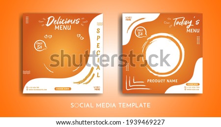Set of food menu themed square banner templates that you can edit. Perfect for business branding, social media posts, web ads, social media ads, and food menu posters.