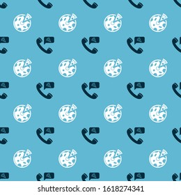 Set Food ordering pizza and Pizza on seamless pattern. Vector