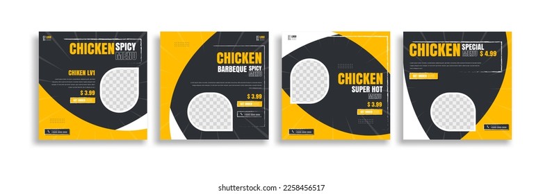 Set of food post story. social media banner template design. Creative design, easy Use for promotions you product. story food for your restaurant promotion