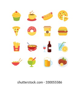 A set of food related icons, eps 10, no transparency