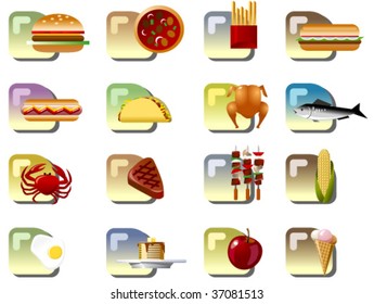 Set of food related icons/buttons