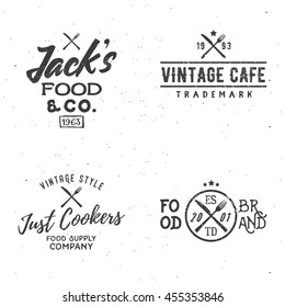 Set of food related vintage labels.