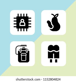 set with food and restaurant and chip vector icons for web and mobile app