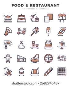 Set of Food and Restaurant icons. Vector Illustration.