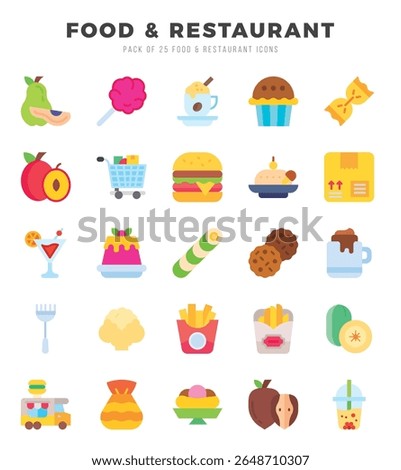 Set of Food and Restaurant icons. Vector Illustration.