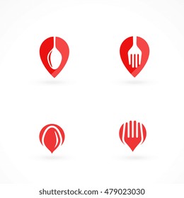 set of food restaurant logos