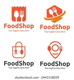 Set of food shop or Restaurant Vector Logo for banner