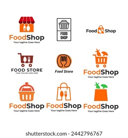 Set of food shop or Restaurant Vector Logo for banner