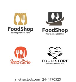 Set of food shop or Restaurant Vector Logo for banner