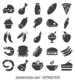 Set food simple basic icons