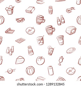 Set of food thumbnails. Background for printing, design, web. Usable as icons. Seamless. Binary color.