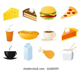 set of food vector icons