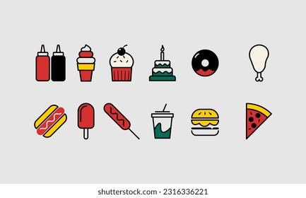 set of food vector illustration