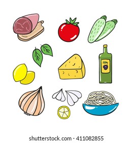 Set of Food Vector Illustration