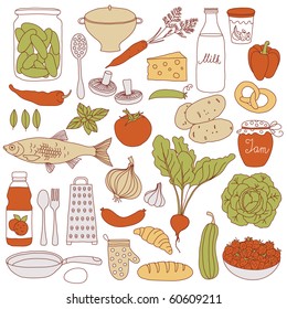 Set of food, vector illustration