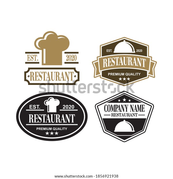 Set Food Vector Set Restaurant Logo Stock Vector (Royalty Free ...