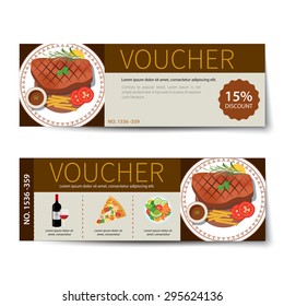 set of food voucher discount template design