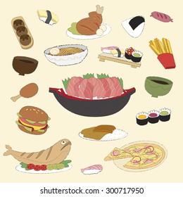 Set of Foods