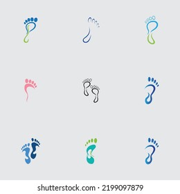 set of  Foot care logo design concept vector, Iconic Foot Logo design Template