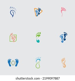 set of  Foot care logo design concept vector, Iconic Foot Logo design Template