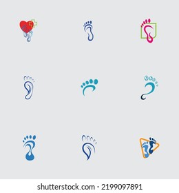 set of  Foot care logo design concept vector, Iconic Foot Logo design Template