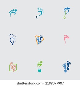 set of  Foot care logo design concept vector, Iconic Foot Logo design Template