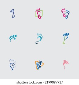 set of  Foot care logo design concept vector, Iconic Foot Logo design Template