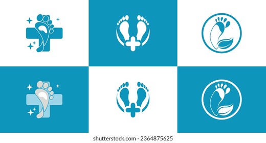 Set of foot logo collection with creative style Premium Vector - Shutterstock ID 2364875625