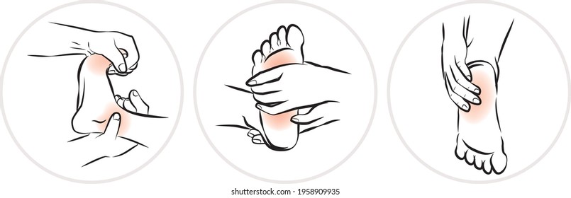 Set Of Foot Pain And Hurt Icon Set Logo Design